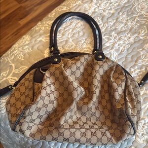 Gucci Brown Shoulder Bag with Monogram Design